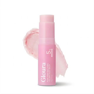 Pink skincare product with 'Gloura' branding on a white background